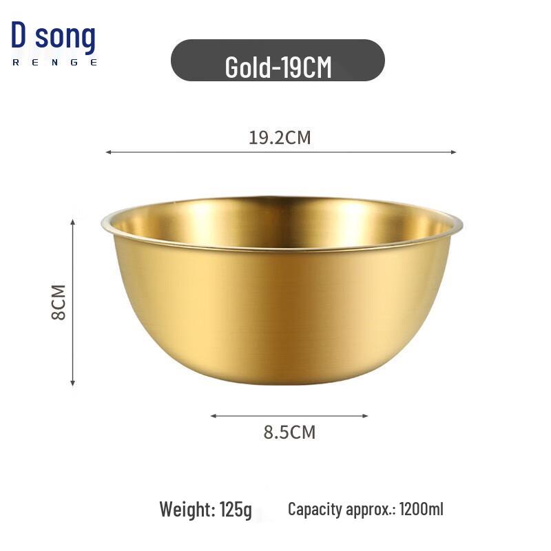 RenGe Gold 5-Piece Stainless Steel Mixing Bowl Set