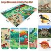 Dinosaur Toys, 12-Piece Realistic Dinosaur Figure Set with Jumbo Play Mat and Informative Dinosaur Book, Figure Toy Storage Box, Educational Figure