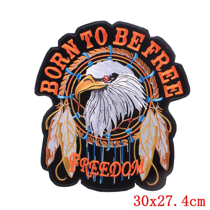 Punk Animal Large Embroidery Patch Iron On Patches For Clothing Thermoadhesive Patches On Clothes Sewing Patch For Jacket Back