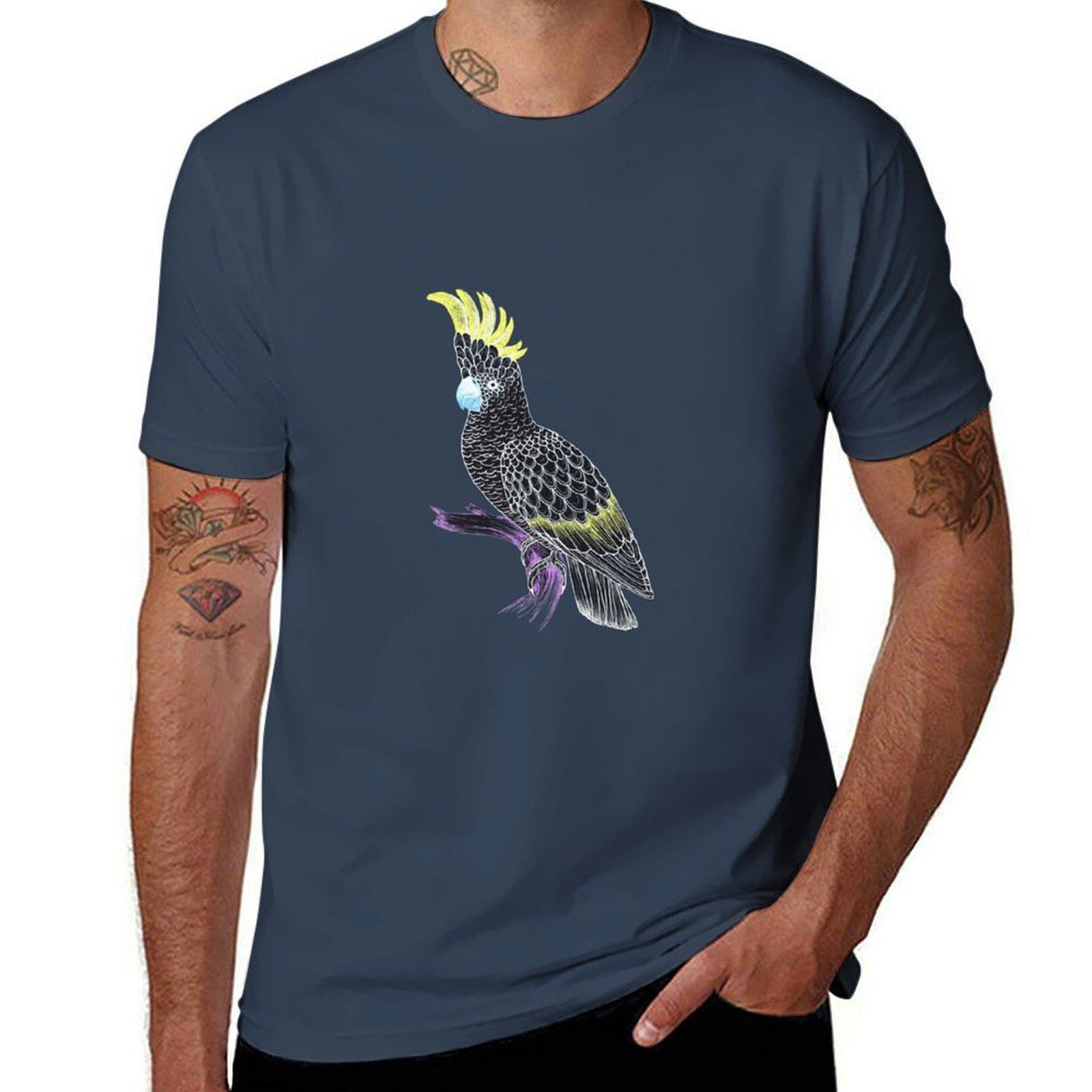Black Cockatoo Tshirt Basic Casual Wear Short Sleeve Top S