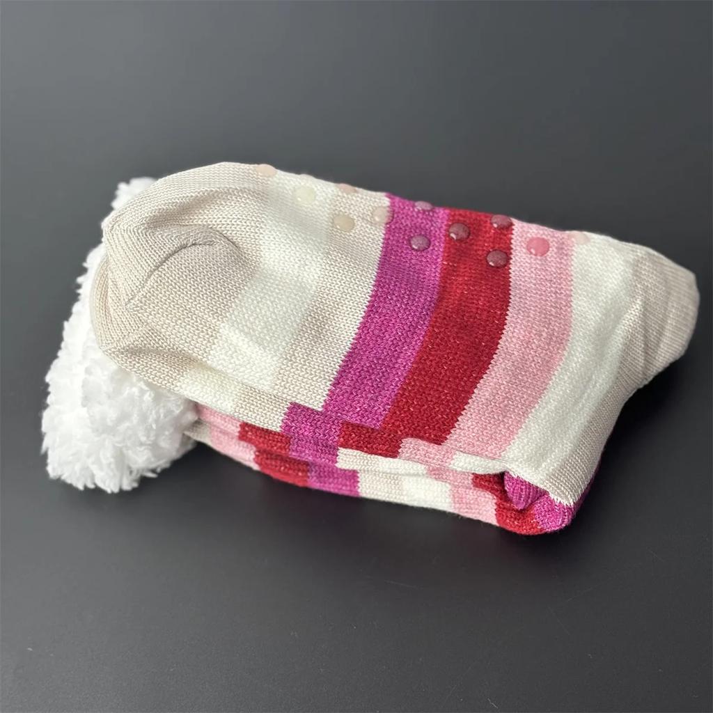 Fuzzy Sleeping Socks Women Winter Heart Funny Cute Kawaii Non Slip Cartoon Short Soft Comfy Female Floor Slippers Sock Designer