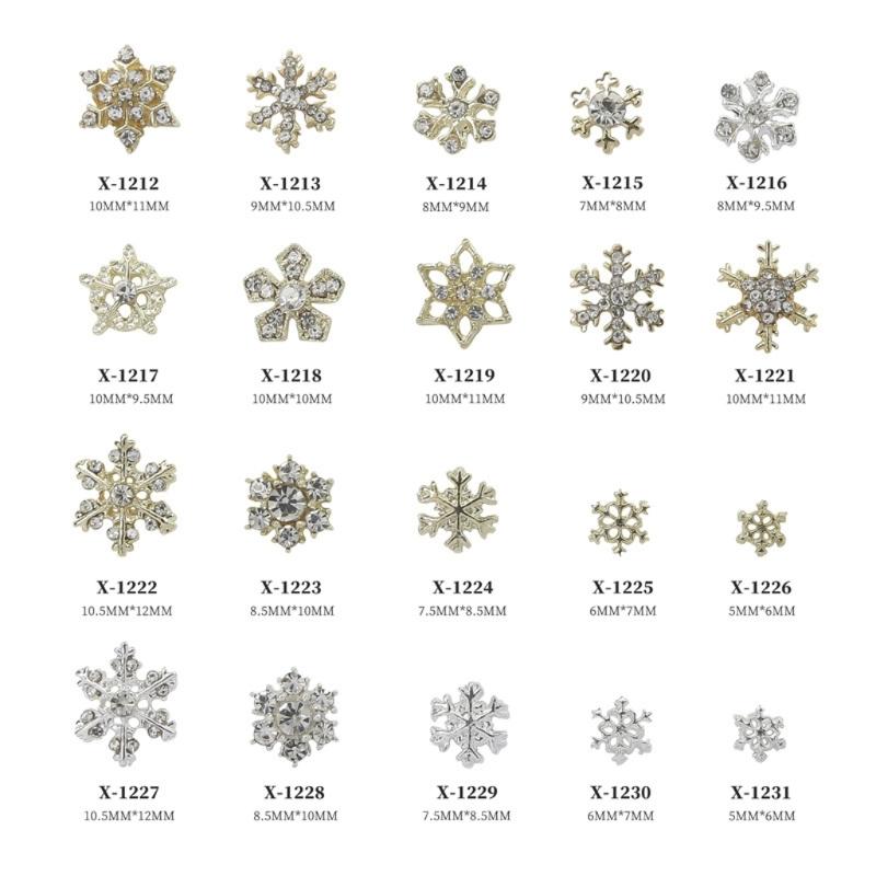 Create Beautiful Nail Designs with 10pcs Shimmering Snowflake Nail Charms Nail Decorations