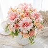 Artificial Rose Flowers Wedding Home Room Table Decor Bridal Bouquets Garden Fake Silk Dahlia Hydrangeas Vase Outdoor Diy Gifts