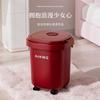 Household Square Trash Bin with Wheels, Large-capacity Garbage Storage Bin, Kitchen, Pressed Ring, Bathroom, Living Room, Office