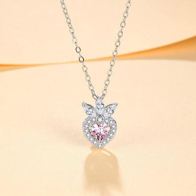 Colar Coração dos Sonhos Luxo Leve Requintado Moda Corrente Clavicular Pingente Zircônia Cheio de Diamantes Joias
