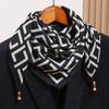 Silk Scarf Neck Tie Small Square Scarf New Women's Cotton Linen High-end Magnetic Buckle Scarf Stylish Elegant Warm Neck Scarf