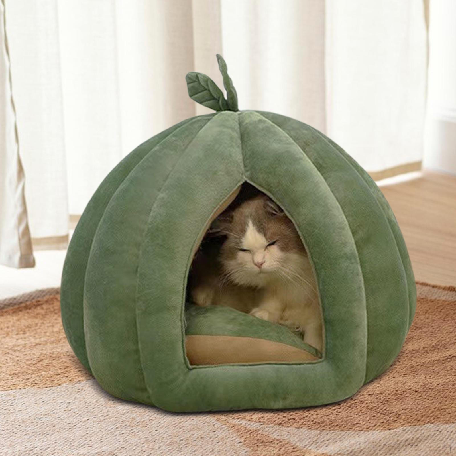 

Закрытое гнездо для кошек для домашних животных, дизайн в виде тыквы, съемная палатка для котят и собак L