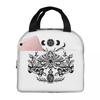 Occult Witchy Moth Skull Death Head Hawkmoth Insulated Lunch Bag for Women Kids Leakproof Food Boxes Thermal Lunch Box Tote
