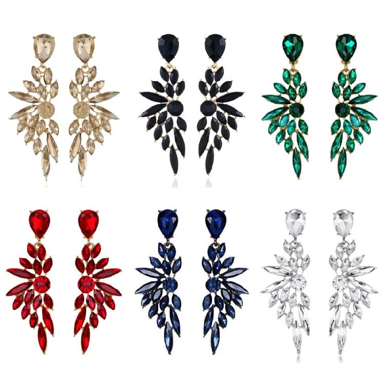 

6 Pairs Beautiful Sparkling Bridal Earrings Unique Drop Earrings Alloy Texture for Matching Any Outfit and Occasion 1
