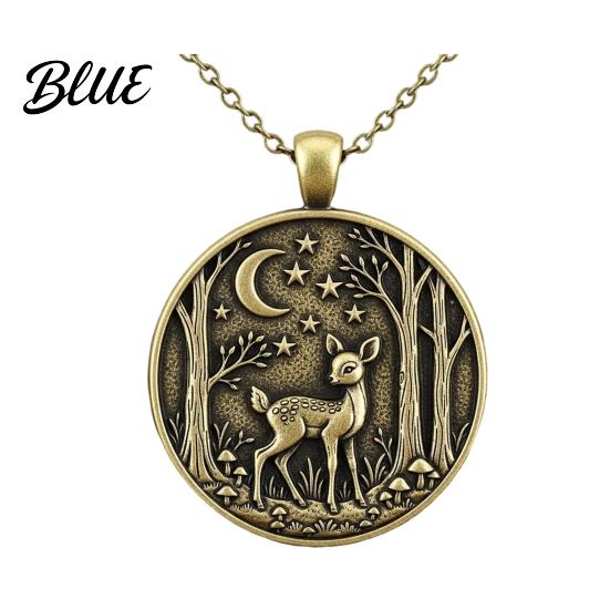 Reflection Symbol Necklace Forest Moon Pendant Travelling Animal in Family