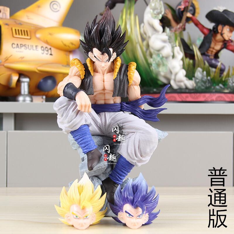 30cm  Z Vegetto Anime Figuras Gogeta Action Figures With Two Heads Dbz Manga Gk Statue Decor Collection Children Toy