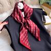100% Mulberry Silk 65 Silk Satin Retro Chain Square Scarf Women's Summer Thin Workplace Scarf High-end Silk Scarf