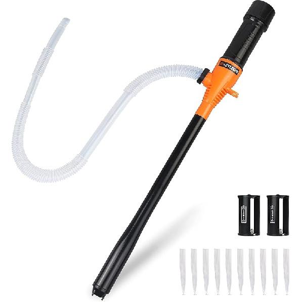 Battery Transfer Pump Portable Electric Siphon Pump For Gas Fuel Diesel Water 2.2 GPM With Extra Long Hose Flow Control Nozzle Quick Start Stop