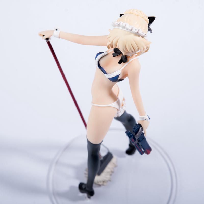 24CM Fate/Grand Order Anime Figure Saber Altria Pendragon Swimwear Maid Ver Pvc Action Figure Collectable Model Toys Figurine