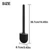 TPR Silicone Toilet Brush Flat Head Flexible Wall Mounted Black Toilet Bowl Cleaner Brush Holder Set For WC Bathroom