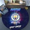 Custom Name MCFC Round Area Rug,Carpet Rug for Living Room Bedroom Sofa Playroom Decor,Non-slip Floor Mat