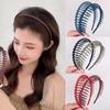 Women Simple Colorful Matte Toothed Hairbands Broken Hair Finishing Headband Outdoor Hair Hoop Headwear  Hair Accessories