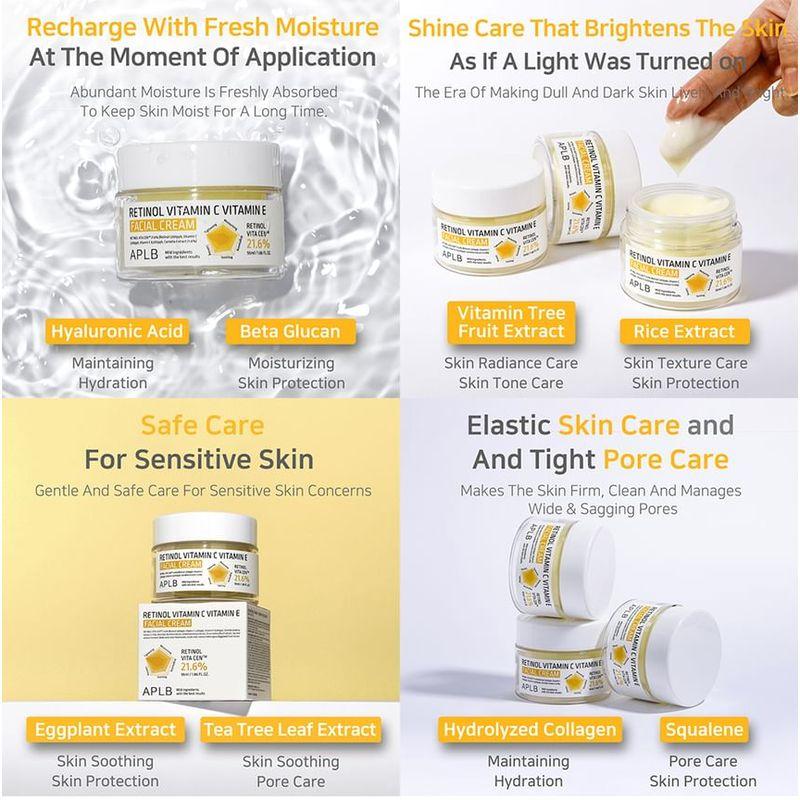 APLB - Retinol Vitamin C Vitamin E Facial Cream Set