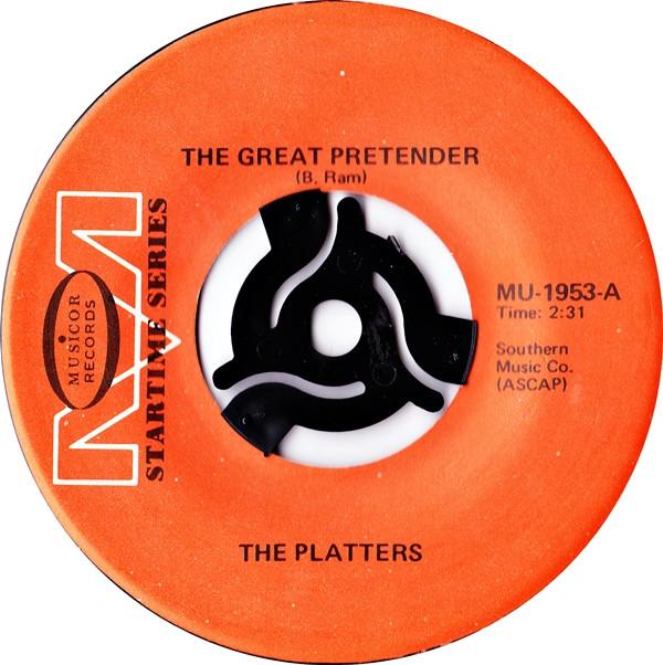 

7inch Record PLATTERS - The Great Pretender / Smoke Gets In MU1953 Musicor Records US Soul/Funk Used