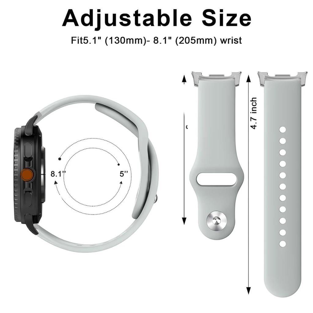 Měkký silikonový řemínek pro Samsung Watch 8 Galaxy Watch 8 Classic Náhradní řemínek pro hodinky Dámský pánský Bez mezery Galaxy Watch8 40 44 Correa