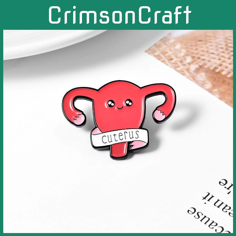 Unique Cartoon Uterus Shaped Alloy Brooch Creative Personalized Enamel Pin For All Genders