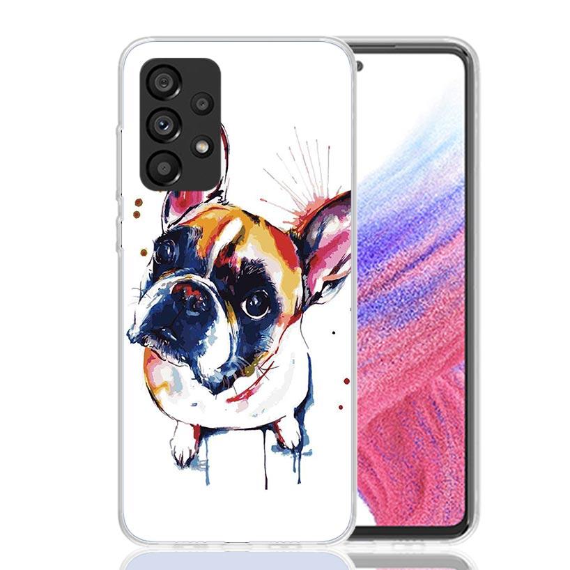 French Bulldog Dog Pug Case Phone Cover for Samsung Galaxy A17 A16 A15 A14 A13 A56 A55 A54 A53 A36 A35 A34 A33 A26 A25 A24 A23 A