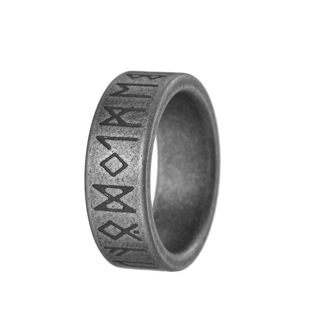 Trendy Distressed Stainless Steel Men's Retro Style Fashion Ring