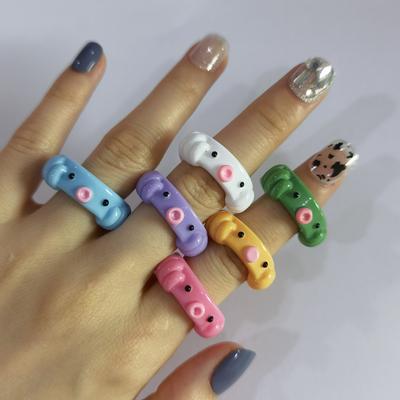 Sweet and Cool Trend Frog Animal Resin Ring Female, Simple Three-dimensional Color Jewelry, Jewelry