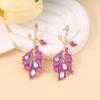 Retro Niche Design Drip Oil Inlaid Zircon Unique Leaf Stud Earrings, Exquisite Trend Temperament Women's Earrings