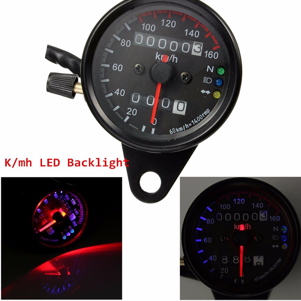 Akozon Odometer 1pc Universal LED Backlight Signal Motorcycle Odometer Speedometer Gauge K/MH Black Akozon Odometer 1pc Universal LED Backlight Signal Motorcycle Odometer Speedometer Gauge K/MH Black
