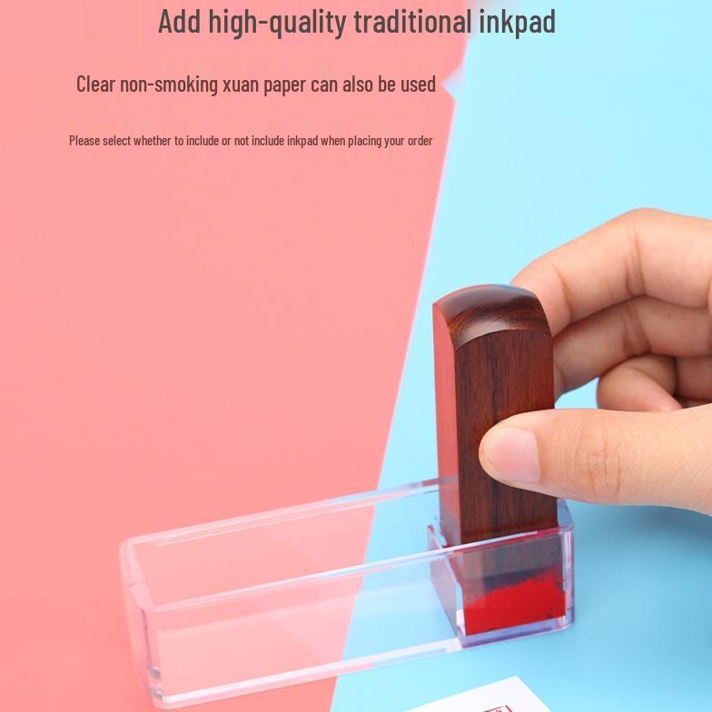 Acrylic Seal Box with Optional Inkpad Storage for Private Seals, Name Stamps & Calligraphy Chops.