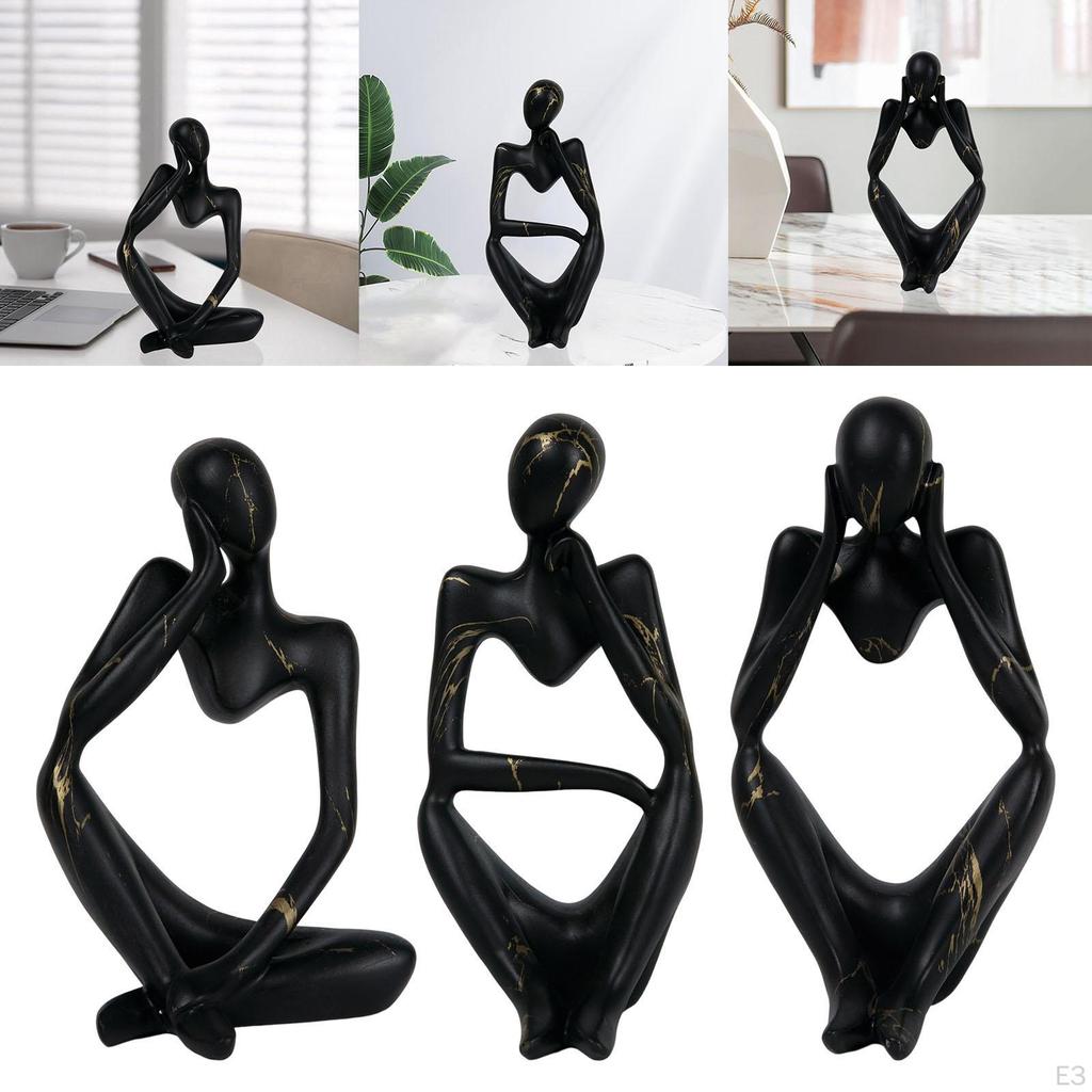 Abstract Thinker Statue Resin Ornament for Restaurant Holiday Decorations