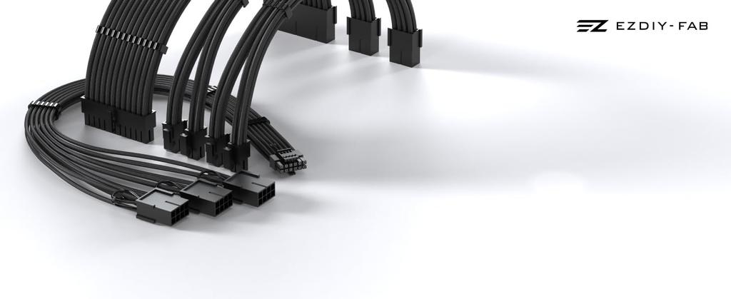 PCIe 12VHPWR Power Supply Dedicated PSU Cable Extension Sleeve 24 Pin Pin Pin To 3X PCIE 8 Pin Power Cable Extension GPU Extension Cable 16AWG Black