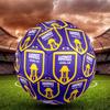 Kick Off FC Penang Themed Size 5 Soccer Ball Red Blue Shield Crest Print For Outdoor Training Fan Collection Match Play