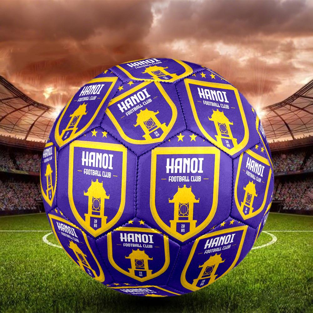 Kick Off FC Penang Themed Size 5 Soccer Ball Red Blue Shield Crest Print For Outdoor Training Fan Collection Match Play