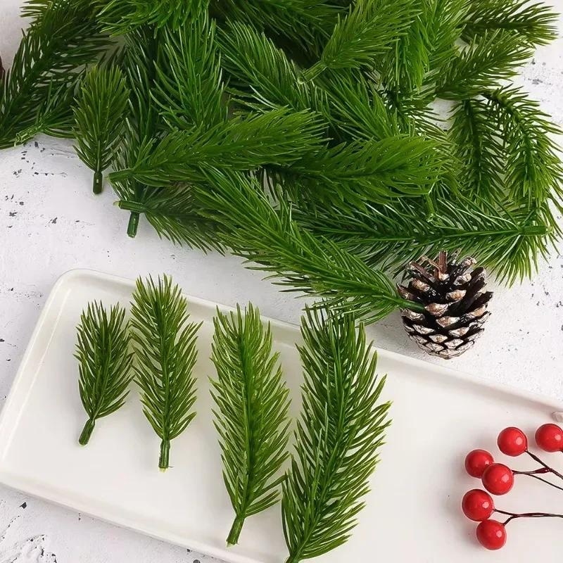 Wholesale Artificial Pine Branches Green Plants Pine Needles Fake Plants Flower DIY Xmas Tree Garland Xmas Navidad Party Decors