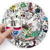 50pcs Waterproof Skull Graffiti Creative DIY Stickers for Skateboards, Phone Cases, and Luggage