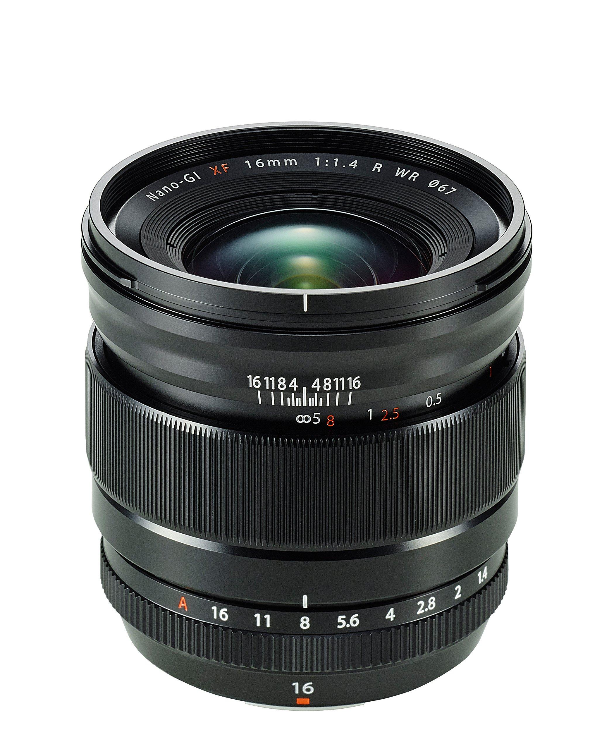 

FUJIFILM X Interchangeable Lens Fujinon Single Focus Ultra Wide Angle Large Aperture 16mm Low Temperature Resistant Aperture Ring F R WR F1.4 чорний