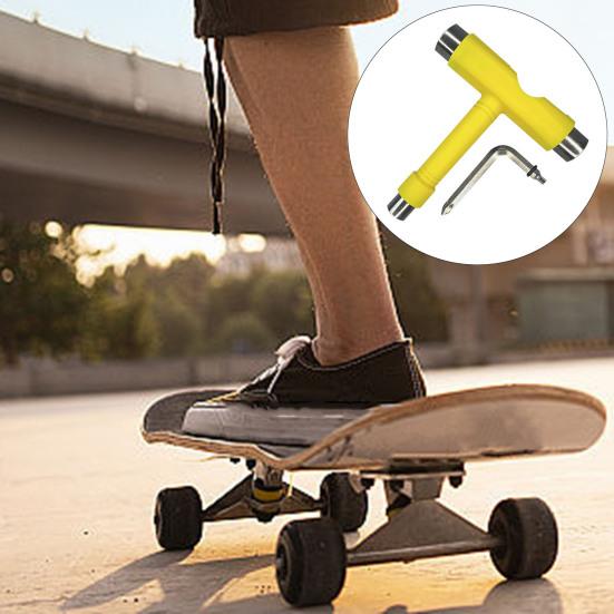 Skateboard-Schraubenschlüssel, multifunktionaler T-Typ L-Typ-Sechskantschraubendreher, robust, tragbar, für Kinder, Skate-Werkzeuge, Skateboard-Longboard-Zubehör