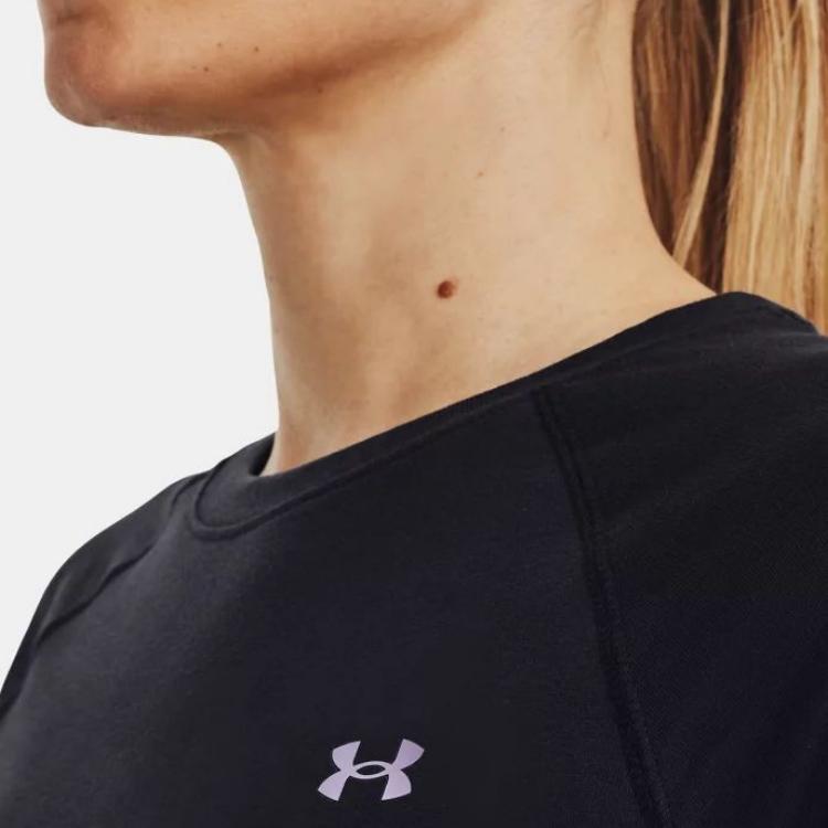Under Armour Training Graphic Crew Neck Printed Logo Long Sleeve T-Shirt Women tops Night-Purple 1370761-590