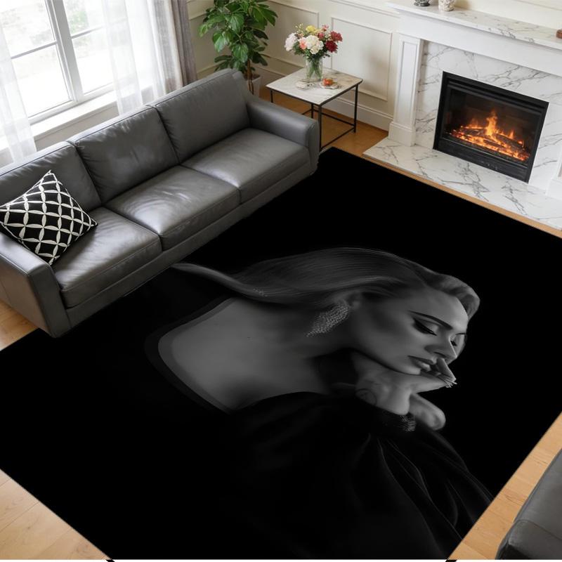 Adele Print Crystal Velvet Plush Rug Anti?Slip Wear?Resistant Floor Carpet For Indoor Household Home Decoration