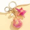 Marine Creature Shell Key Ring Resin Shell Pendant Charming Shell Keychain  Summer