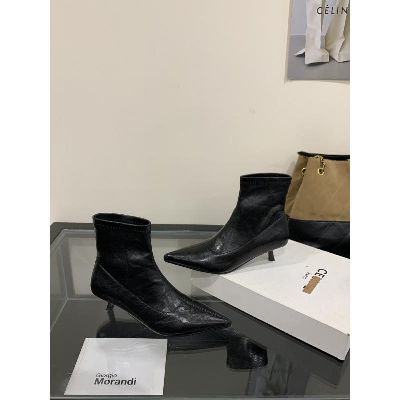 French Pointed Sleeve Thin Boots Temperament Thin Heel Fashion Boots 2025 Autumn and Winter New Women's Short Boots