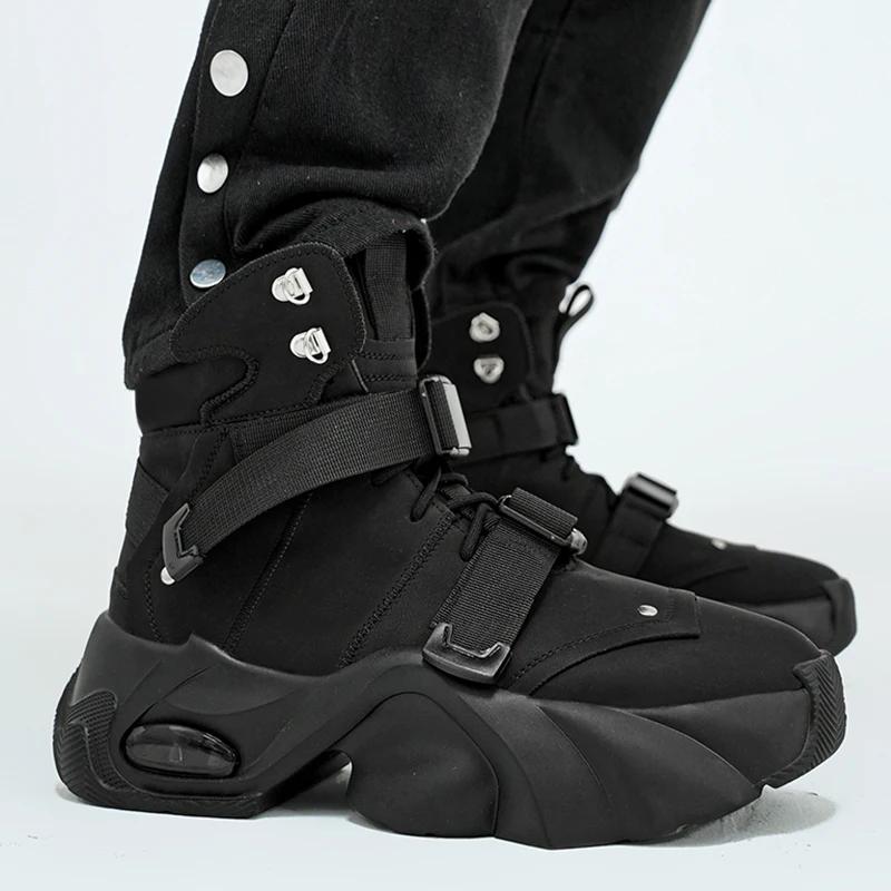 Sneakers High Top Robuste da Esterno per Uomo, Scarpe Vulcanizzate di Lusso, Design Personalizzato Skateboard Platform Scarpe Sportive Casual