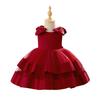 Princess Satin Bow Dress for Girls – Formal Piano Performance & Birthday Tulle Dress