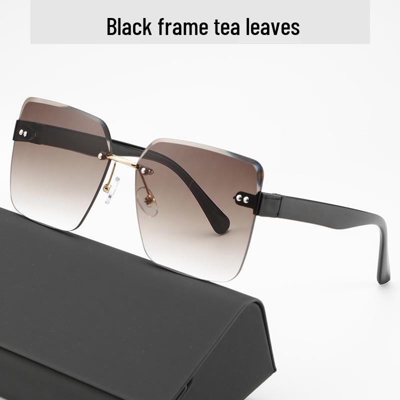 High-End Frameless Women's Sunglasses: Sun Protection, Anti-UV, Slimming Design