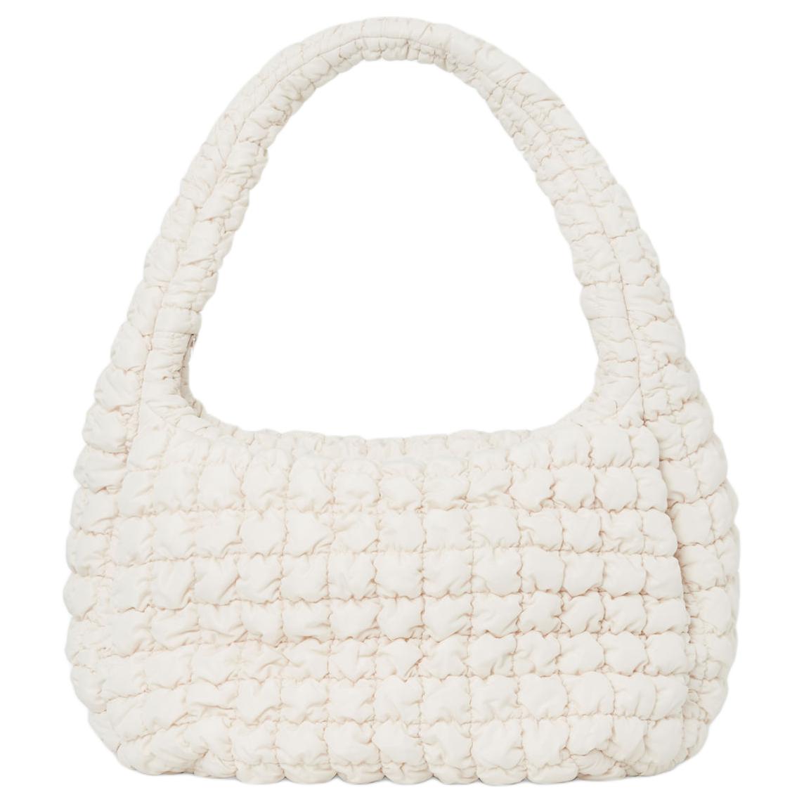 COS Lightweight Quilted Zipper Tote Crossbody Shoulder Bag Women bags Light-Beige 916460030 Light Beige