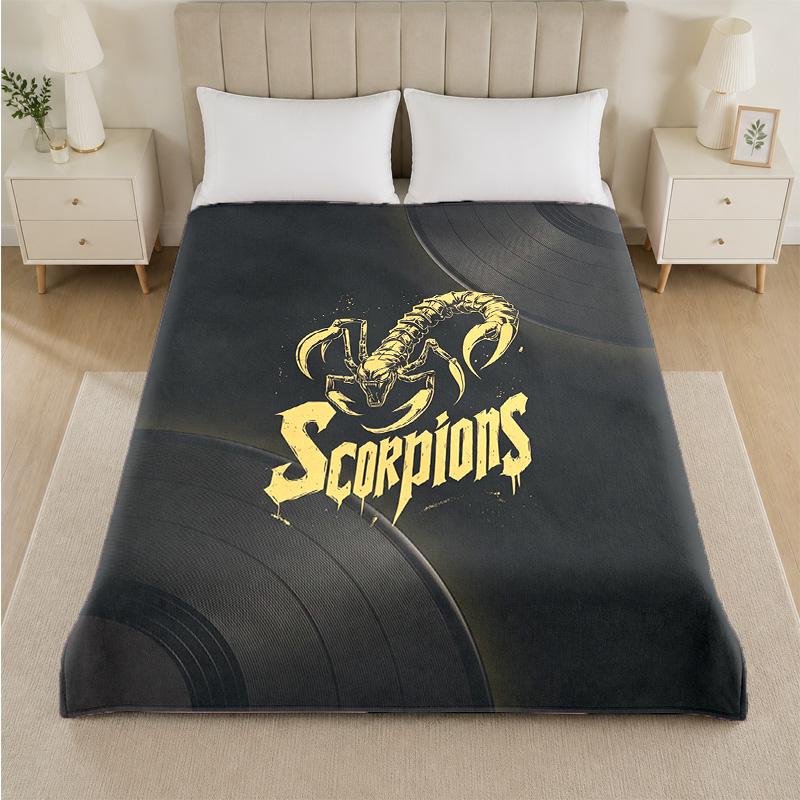 Scorpions Print Flannel Blanket Cozy Lightweight Plush Throw Blanket For Bed Sofa Household Use