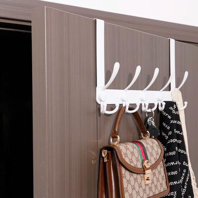 Door Hook Stainless Steel White Black Wall Mounted Bathroom Bedroom Key Hat Coat Clothes Towel Hanger Storage 5 Row Hooks