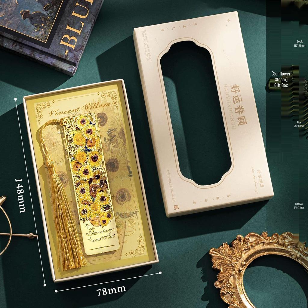 Retro Oil Painting Bookmark: Exquisite Metal Souvenir for Teacher's Day and Back-to-School Gifts